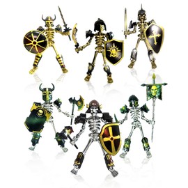 MIKILOWUHA T13 Skeleton Action Figures 6 Pack, Gold & Silver