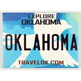 Oklahoma License Plate Fridge Collector's Souvenir Magnet 2.5" X 3.5"