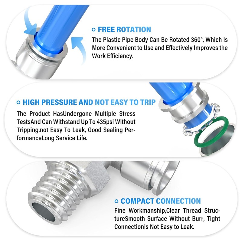 TAILONZ PNEUMATIC 304 Stainless Steel T-Piece 6 mm Pipe OD