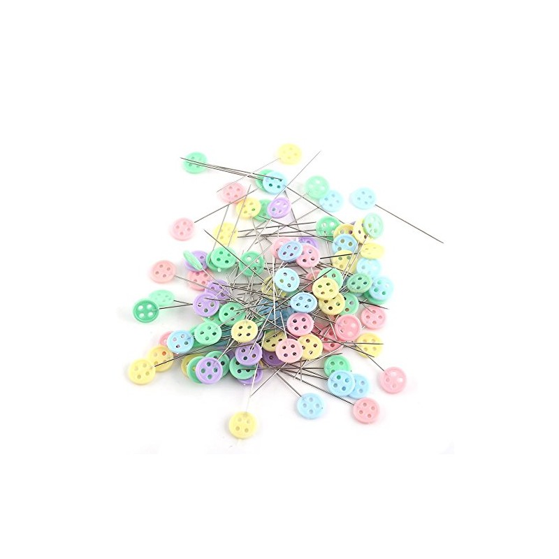 100Pcs Quilting Pins Flat Head,3.9-5cm Long Flower Head Sewing Patchwork