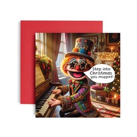 Huxters Funny Christmas Cards for Men and Him – Step into Christmas You Muppet Card for him Family Christmas Holiday – Dad Uncle Brother Son Grandson Grandad