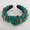 Jumwrit Christmas Tree Wide Top Knot Headband with Rhinestone for