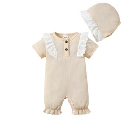 SUNNY PIGGY Newborn Baby Girl Clothes Infant Romper Jumpsuit Bodysuit Summer One Piece Short Sleeve Outfits