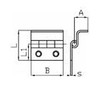 Hinge with angle, 35x38mm, 20mm