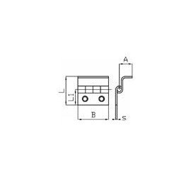 Hinge with angle, 35x38mm, 20mm