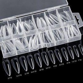 [Out] Poly Gel Nail Tip Coffin Artificial Nails 120 pcs - 1-Malkang Tip-Almond／FREE / [아우트]폴리 젤 네일 팁 코핀 인조 손톱 120pcs - 1-말캉팁-아몬드／FREE