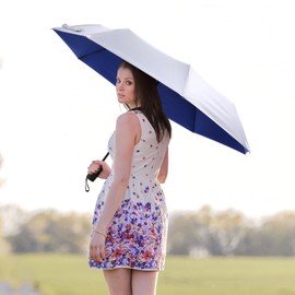 G4Free UPF 50+ UV Protection 46 Inch Lightweight Compact Umbrella Windproof Silver Coating Auto Open Close Sun Umbrella