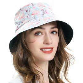 ZLYC Unisex Sun Hat, Beach Hat, Angler’s Hat, Flower/Plant/Rainforest Print, Canvas