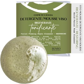 Senso Naturale Regenerating Face Cleansing Soap Bar – Spirulina & Lavender for Normal to Combination Skin | Natural, Vegan, Organic | Tones, Soothes & Revitalizes | 28g (Lasts 3 Months)