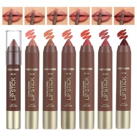 Domality 6Pcs Matte Lip Liner Crayon Pencils Set, Waterproof Velvet Long-Lasting Lip Colors Make-up Kit, Nourishing Lips Pencil Liner und Lippenstift Set für Frauen und Mädchen