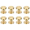 sourcing map 8 Pcs Brass Chicago Screws 9mm Height Flat