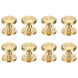 sourcing map 8 Pcs Brass Chicago Screws 9mm Height Flat Head Screw Binding Rivets Post Nail Stud Rivets Fastener for DIY Leather Craft Belt Purse Strap