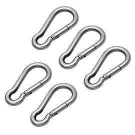 Hamma 5 Pack Carabina / Carabiner / Carbine Clip 6mm x 60mm - A4 316 Stainless Steel Marine Grade
