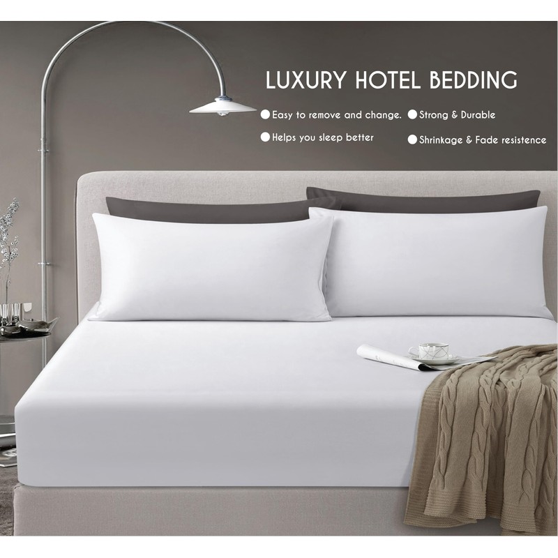 Funky Gadgets Double Fitted Sheet, White 300 Thread Count 100%