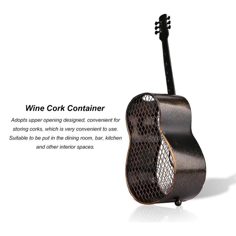 Guitar Shaped Wine Cork Container Wine Bottle Stopper Organizer Home