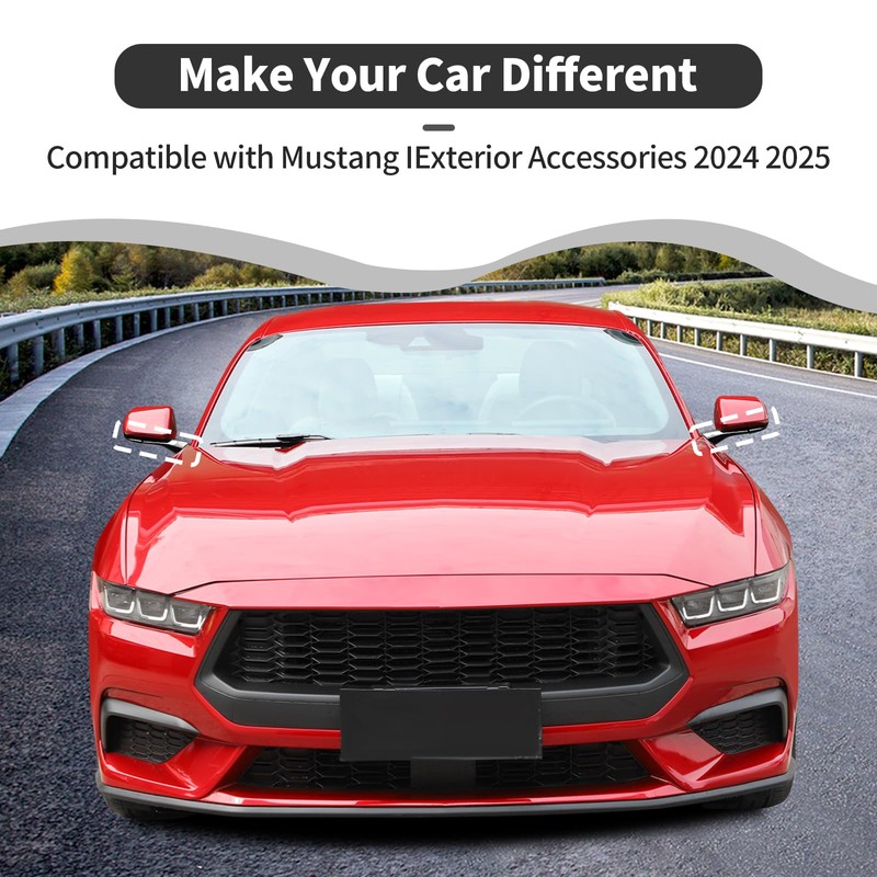 HTHE Rearview Side Mirror Decoration Trim Cover Compatible with Mustang