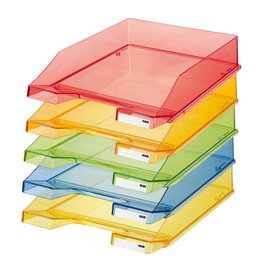 HAN Briefablage KLASSIK, DIN A4/C4, stapelbar, stabil, transparent-grün, 1026-X-27, 5 Stück