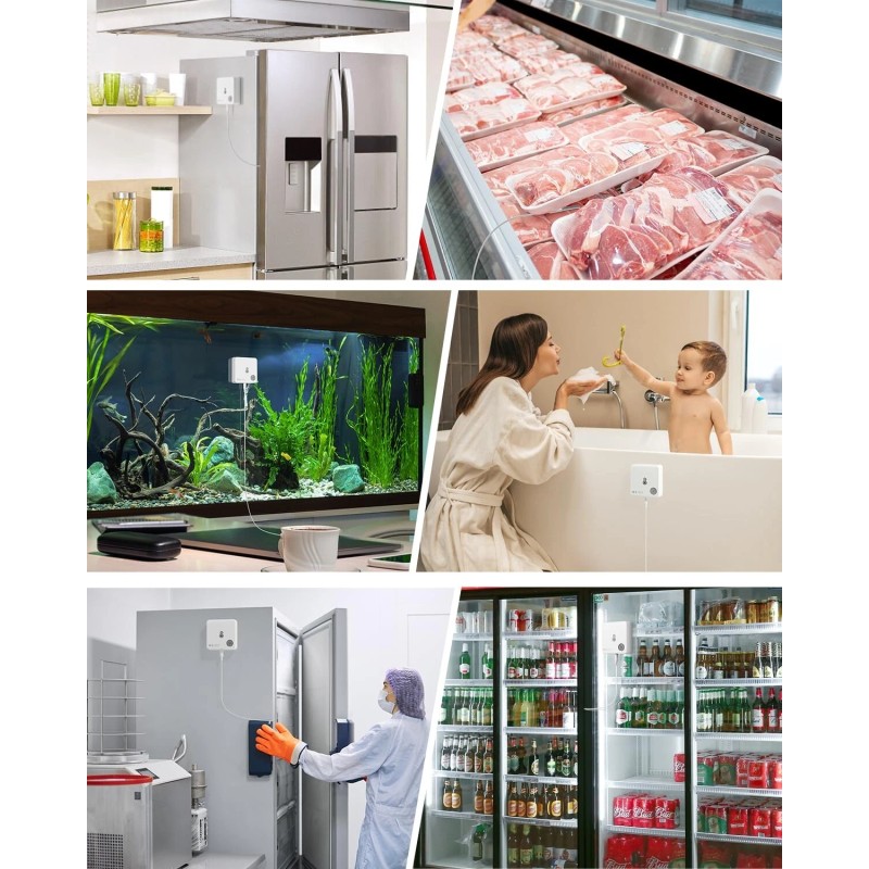 Real-Time Digital Freezer Thermometer with Remote Sensors & 2- Data