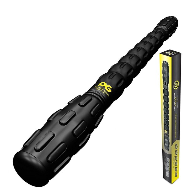Physix Gear Sport Muscle Roller Stick - Best Deep Tissue Massager for Trigger Points, Leg Cramps, Quads, Calf & Hamstring Tightness - Myofascial Release - Travels Easily and No Annoying Squeaks (Black Stick)