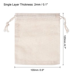 PATIKIL 5"x4" Coin Sacks Bag, 12 Pack Bank Coin Deposit Change Transit Bags Canvas Money Bag with Drawstring Gift Bag Style 2, Beige