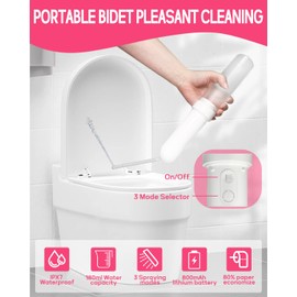 Portable Bidet - Handheld Travel Bidet with 3 High Spraying Modes, USB-C Rechargeable and IPX7 Waterproof Electric Bidet Sprayer for Women and Men Personal Hygiene Cleaning/Soothing Postpartum Care