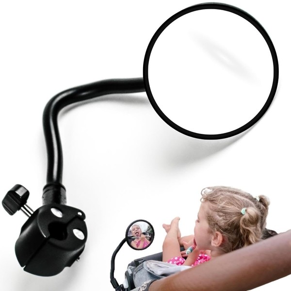 Pramglam Looky Lou Stroller Mirror - See Baby's face in Forward-Facing pram. Baby Must Haves/Baby Registry Must Haves - Perfect Baby Gift or Baby Gifts ; use for Baby Travel and Toddler Travel.