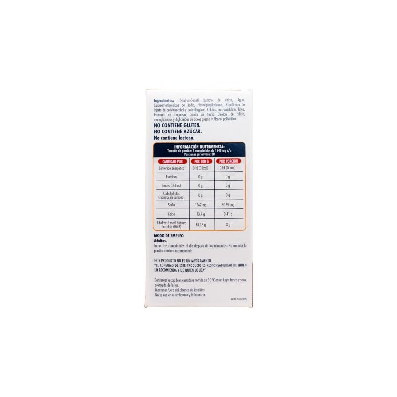 Thor Suplemento Alimenticio Hmb Libre Gluten Lactosa Azucar Comprimidos 1248