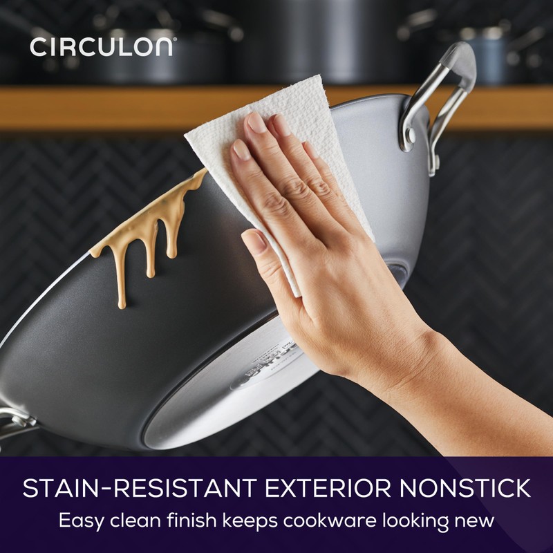 Circulon A1 Series with ScratchDefense Technology Nonstick Induction Wok with