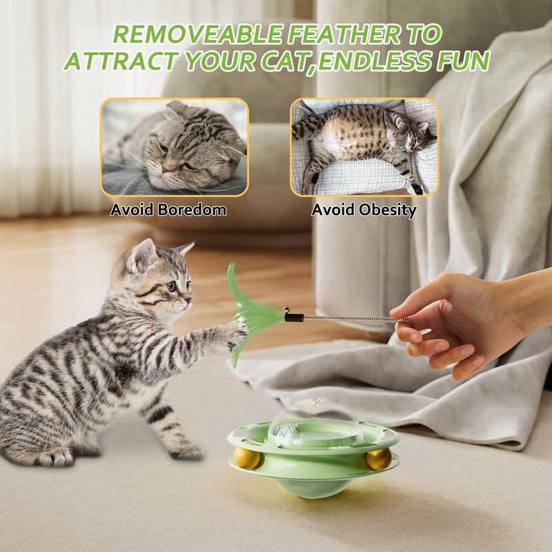 Interactive Cat Toy, 4-in-1 Smart Interactive Kitten Toy, Tumbler Kitten