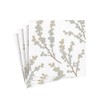 Caspari Berry Branches Paper Cocktail Napkins in White & Silver
