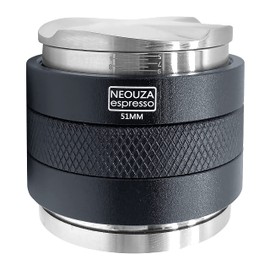 NEOUZA 51 mm Laser Calibration Scales Coffee Distributor & Manipulation 2 in 1, Laser Labelling Scale, Double Head Coffee Scale, Suitable for 51 mm Delonghi Portafilter, Adjustable Depth, Four Fans