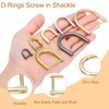 PATIKIL 13/16" D-Rings Screw in Shackle, 4 Pcs Horseshoe U