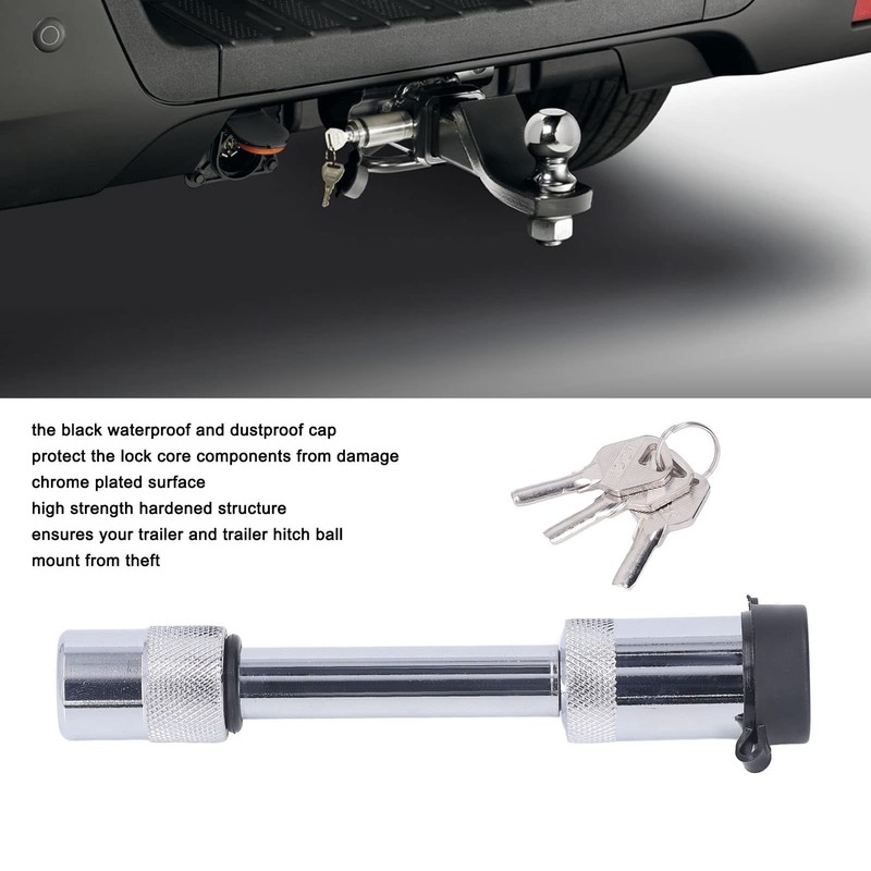 Trailer Hitch Lock 5/8" Pin Tow Stainless Steel Barbell Style