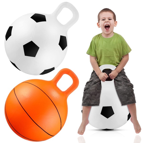Threan 2 PCS Hopper Ball in Soccer Basketball Style 18''