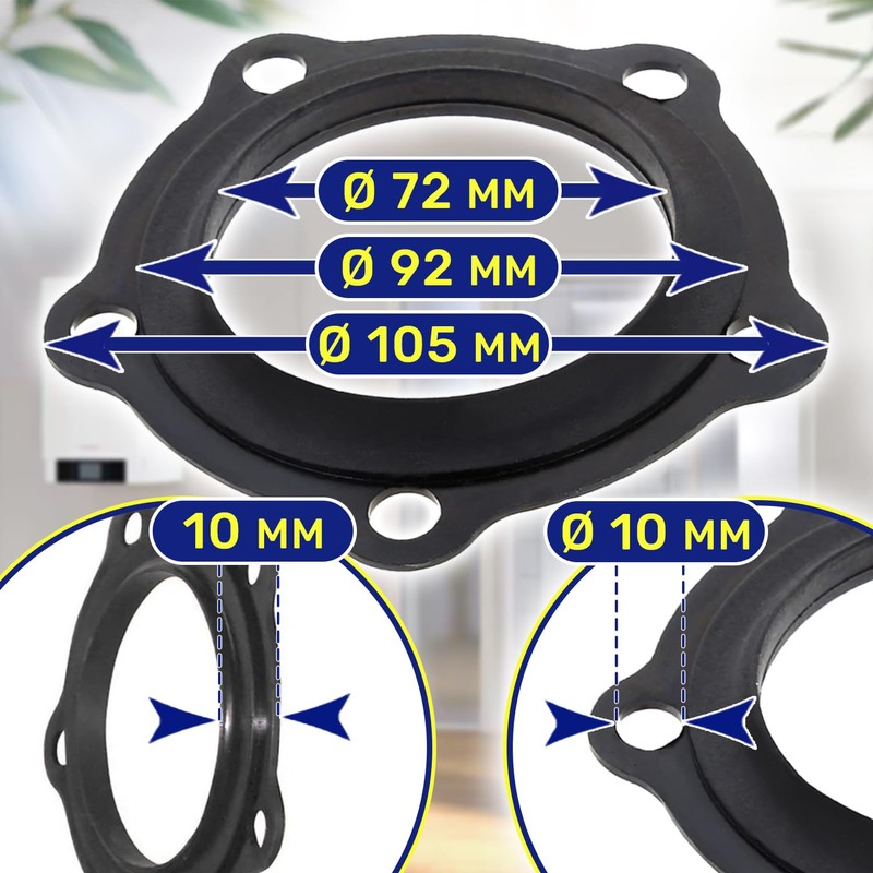 Flange Gasket for Instantaneous Water Heater Diameter 105 x 72