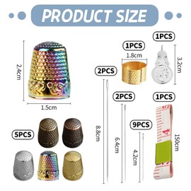 5 Pieces of Finger Thimble Cap and 1 Set of Sewing Tools, Cross Stitch Auxiliary Tools, Tailor Protective Cover, Stylish Sewing Tools.