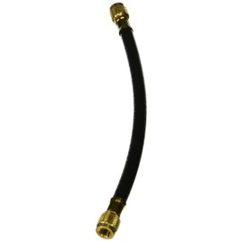 Yellow Jacket 15412 Plus II 1/4" Heavy Duty Charging Hose, HCS Straight x Straight, 12", Black
