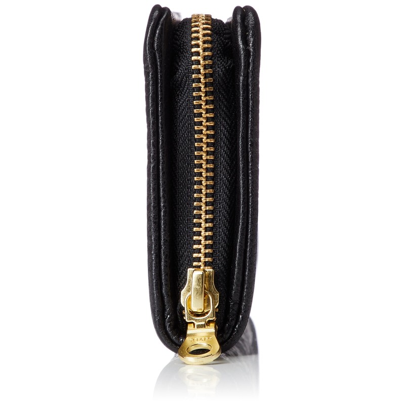 Lee Wallet, Luxury Italian Soft Leather, Round Zipper, Black