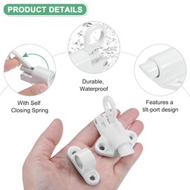 M METERXITY 2-Pack Self-Closing Latch Aluminum Alloy Automatic Window Sliding Latches with Screws Pull Ring Spring Load Door Lock for Door/Window/Toilet/Fence/Drawer [White]