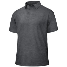 Polo Shirts for Men - Dry Fit Moisture Wicking Black Short Sleeve Performance Golf T Shirts for Casual Work Athletic