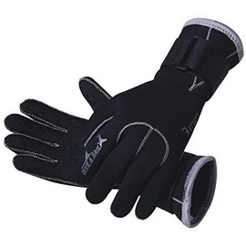 1.5mm/3mm Diving Gloves Marine Gloves Surfing Cold Water Swimming Snorkeling Gloves Fishing Unisex Neoprene Gloves with Velcro Tape for Water Play Dive&Sail (Black 3mm, Large)