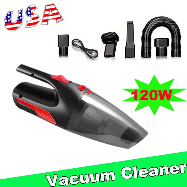 120W Portable Cordless Handheld Car Vacuum Cleaner Rechargeable Wet&Dry Duster