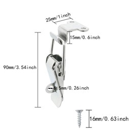 ITROLLE 4PCS 90mm 90 Degree Right Angle Latch Stainless Steel Tool Box Hood Locks Latches Spring Loaded Trigger Lock Clasp Buckle Latch Tool Box Hasps