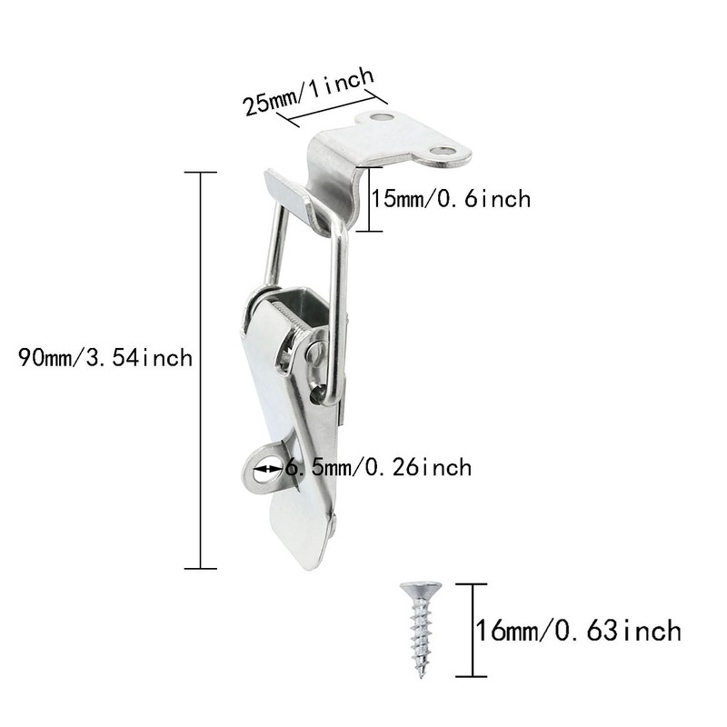 ITROLLE 4PCS 90mm 90 Degree Right Angle Latch Stainless Steel