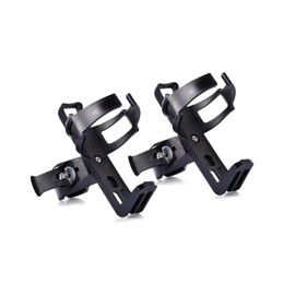 ieasky Bike Water Bottle Holder No Screws, 2 Pcs Adjustable Bicycle Water Bottle Rack Cage 360 Degree Rotating for MTB Stroller Motorcycle Black