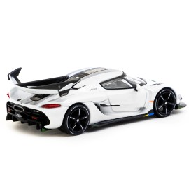DCD for Koenigsegg Jesko Attack White Metallic 1/64 Scale Diecast Model by Tarmac Works Featuring 'Global64' Series Tarmac Cards