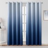 HOMEIDEAS Navy Blue Ombre Blackout Curtains 52 X 96 Inch