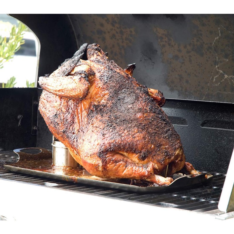 Charcoal Companion CC6302 Stainless Steel Infusion Turkey Roaster, Silver