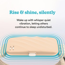 HoMedics WakeBand Vibrating Alarm Wristband - Silent Alarm Clock Alternative with 9 Modes & Snooze Function, App Control, Gentle Vibration Wake Up Watch with Soft Fabric Band, Cream