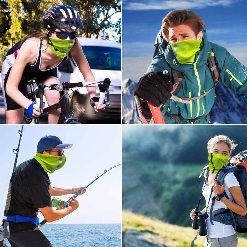 Polaina para el cuello, bandana sin costuras, pasamontañas, Verde, Talla